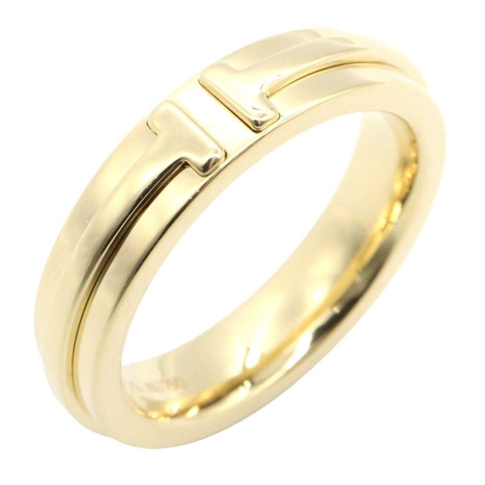 Tiffany & Co T TWO Narrow Ring K18 Yellow Gold